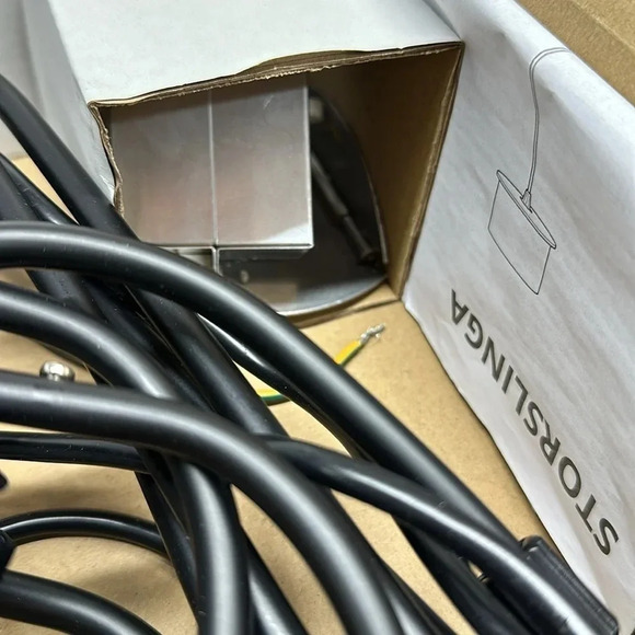 Ikea Storslinga LED Chandelier 8 Arm Black White 1100 Lumen 27.5" x 11.5 " New - Picture 7 of 9